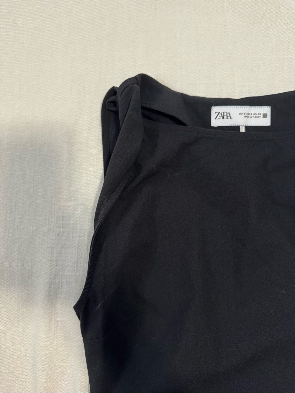 Zara Black Ruched Mini Dress - Picture 3 of 4